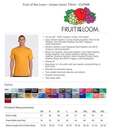 Fruit of the Loom Supercotton Unisex T-Shirt - Constantly Create Shop
